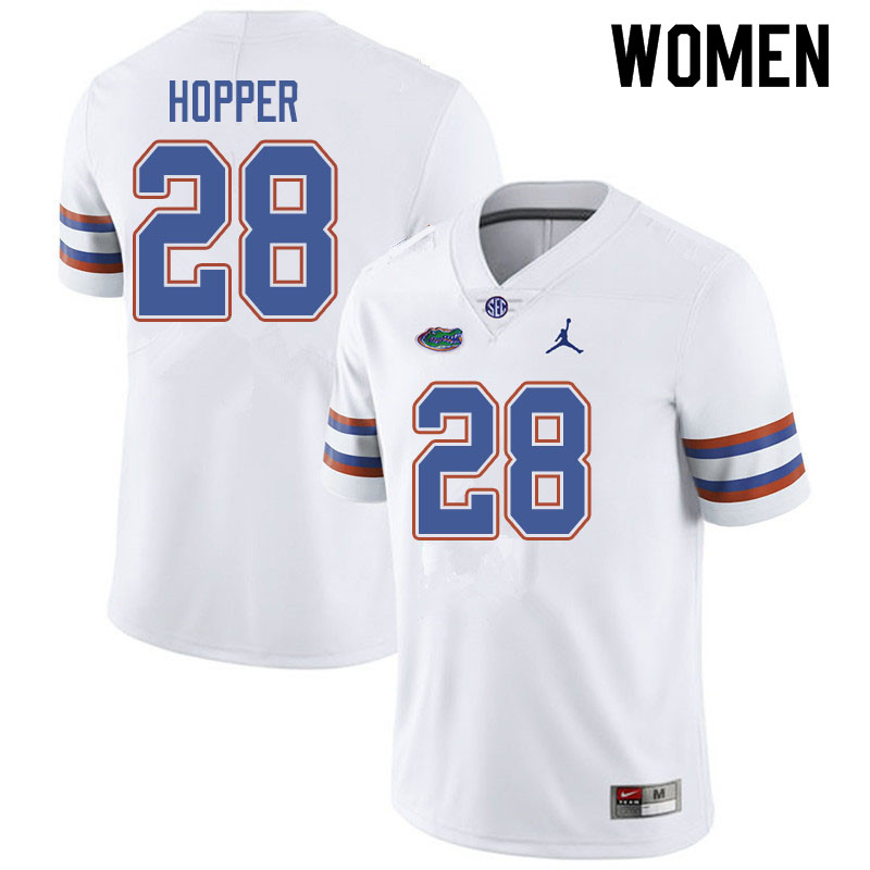 Jordan Brand Women #28 Ty'Ron Hopper Florida Gators College Football Jerseys Sale-White - Click Image to Close